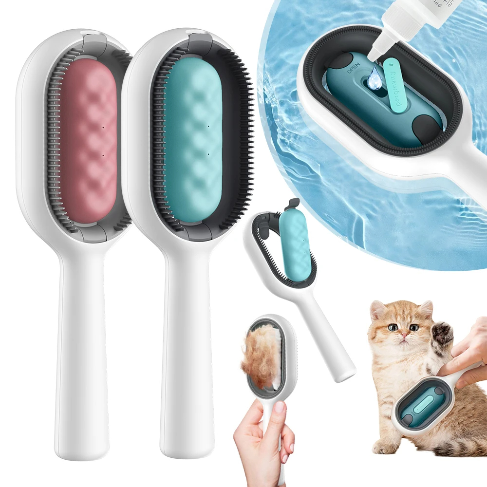 3-in-1 Cat Grooming Brush with Water Feature - Bits of Joy