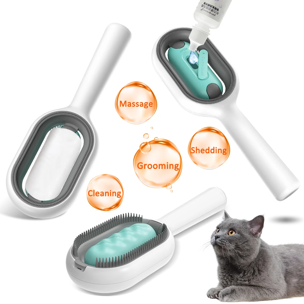 3-in-1 Cat Grooming Brush with Water Feature - Bits of Joy