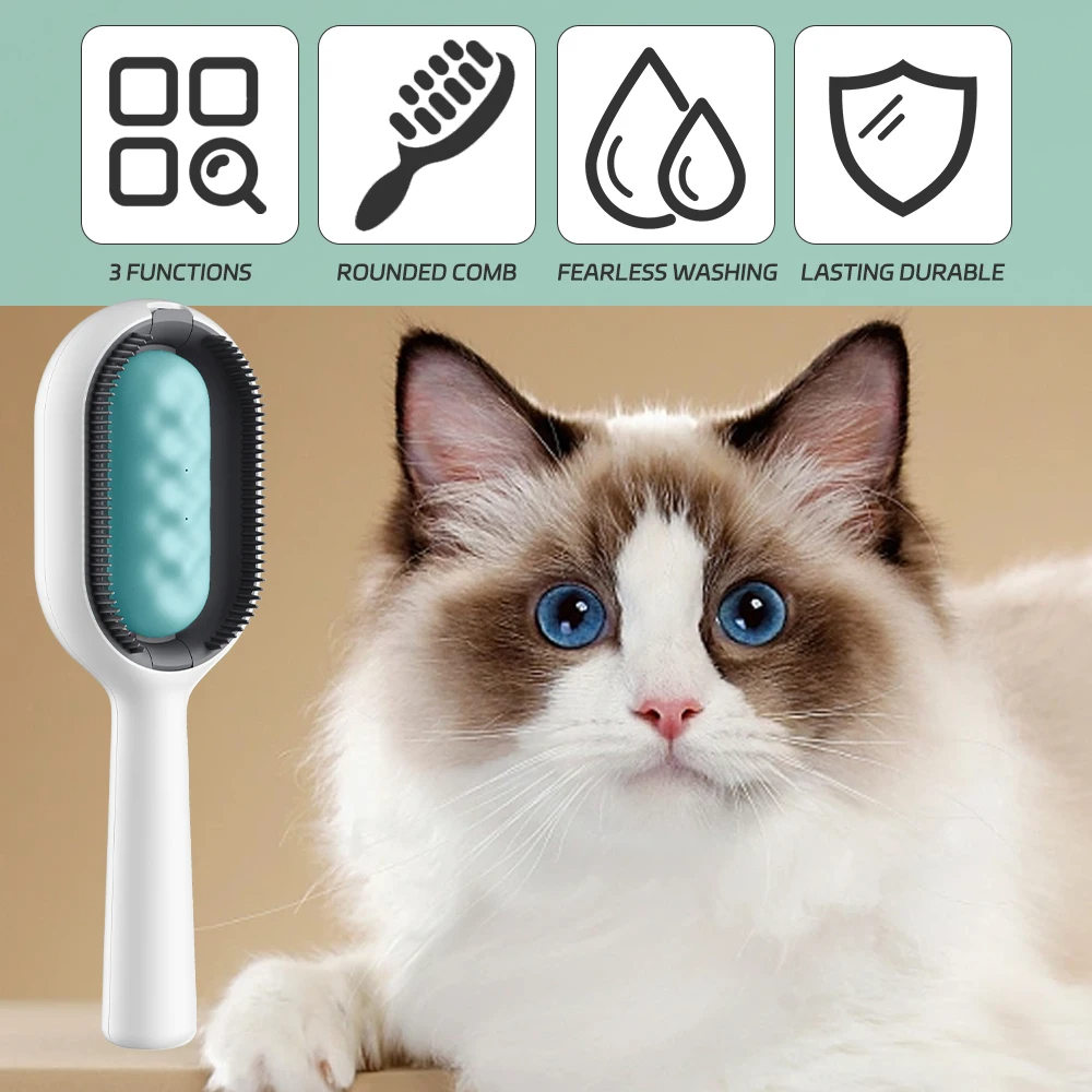 3-in-1 Cat Grooming Brush with Water Feature - Bits of Joy