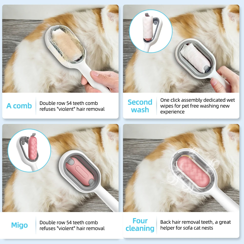 3-in-1 Cat Grooming Brush with Water Feature - Bits of Joy