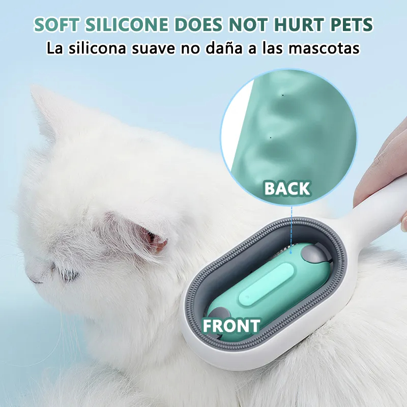 Innovative 3-in-1 Cat Grooming Brush with Water Feature