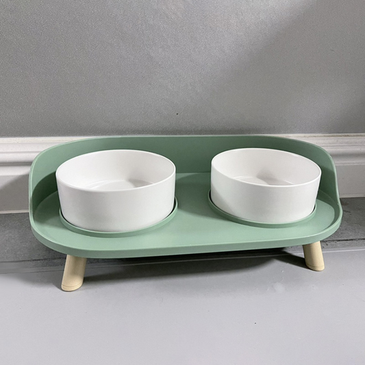Non-Spill Ceramic Pet Bowl with Anti-Slip Bracket