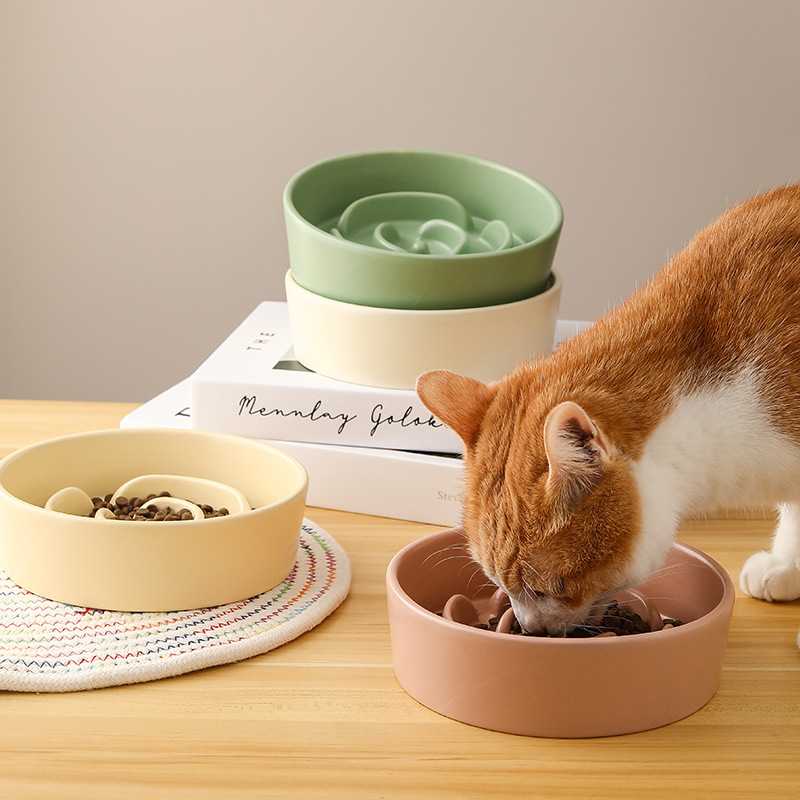Ceramic Pet Food and Water Feeder Bowl for Dogs and Cats